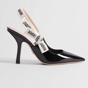 DIOR J'Adior Slingback Pump in Black Patent Calfskin